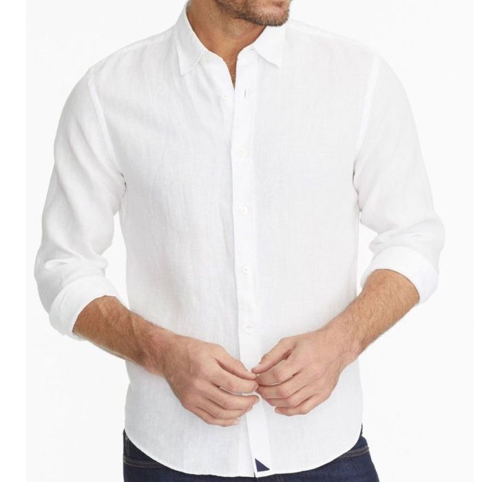 White men's button down dress shirt