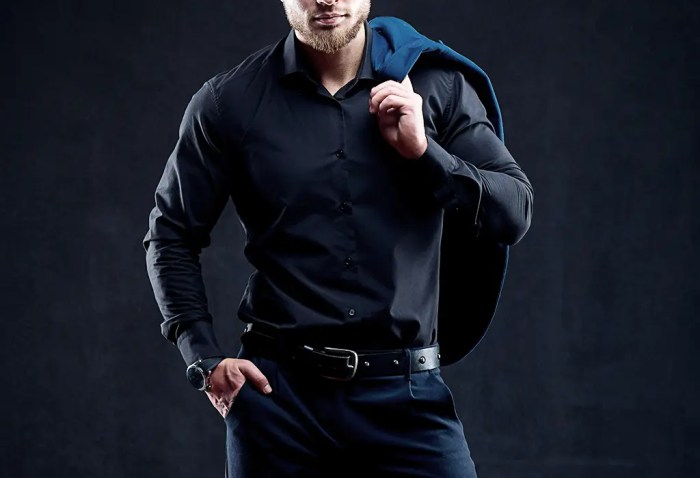 Men's dress shirts black