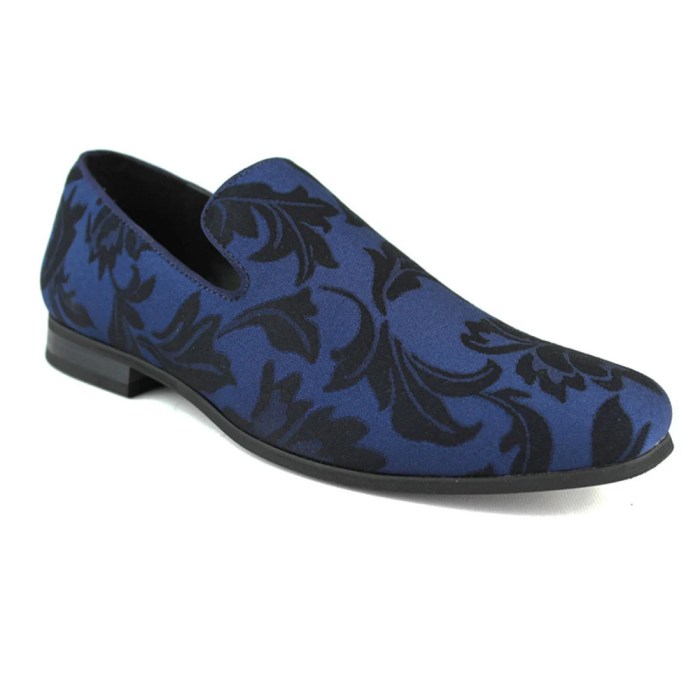 Mens navy blue slip on dress shoes