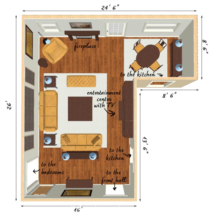 How to decorate al shaped living dining room