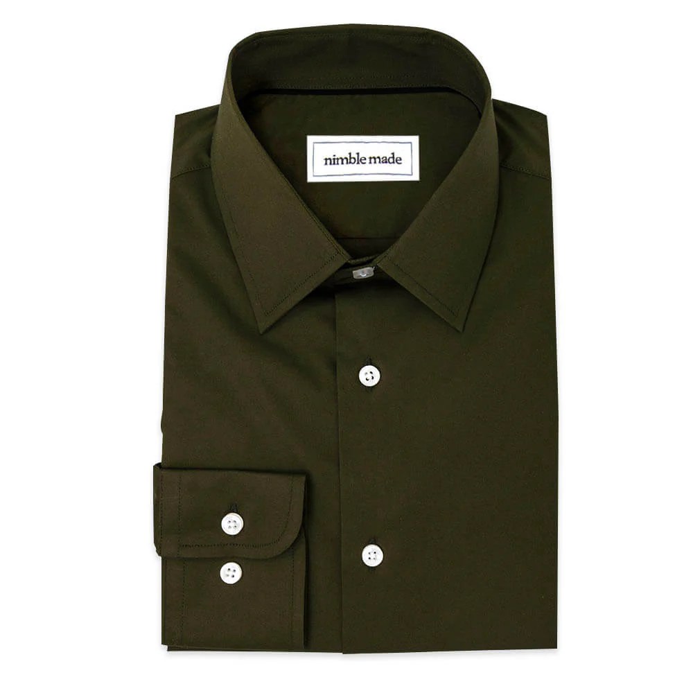 Olive green dress shirt mens